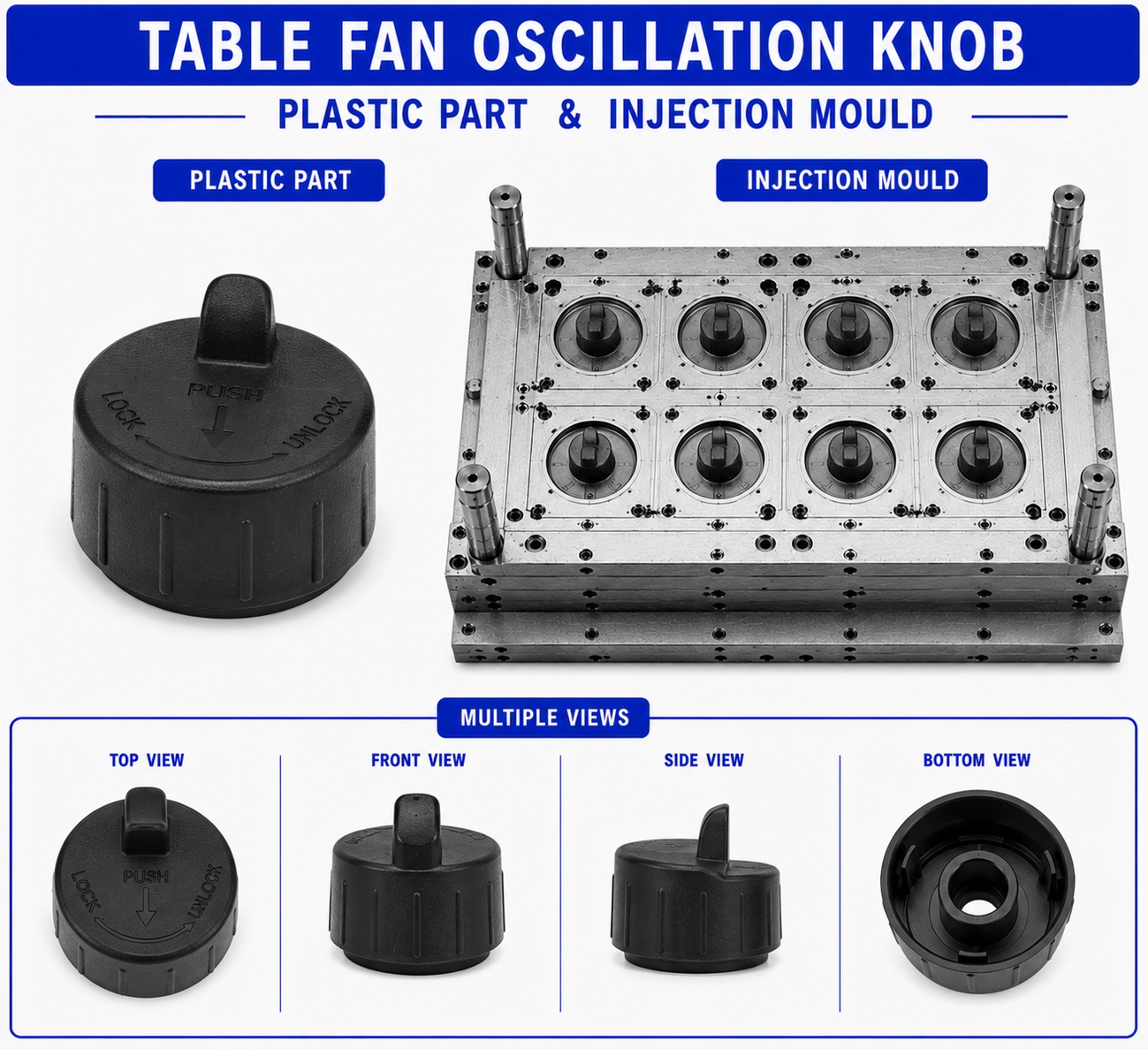 Table Fan Plastic Oscillation Knob Mould and Moulding Service